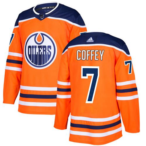 Adidas Oilers #7 Paul Coffey Orange Home Authentic Stitched NHL Jersey